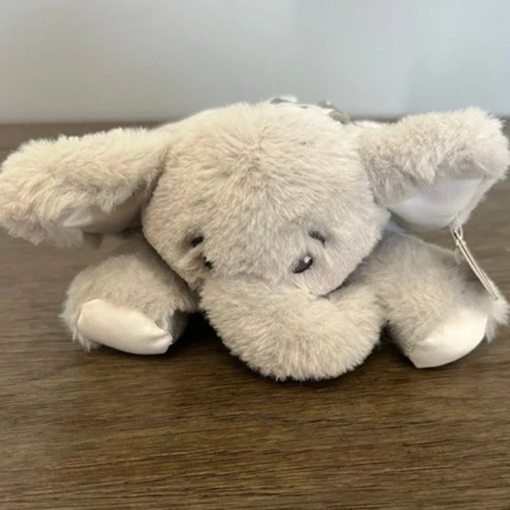 Bearington Baby Collection Gray Elephant Plush Stuffed Animal Chevron Bow Tag